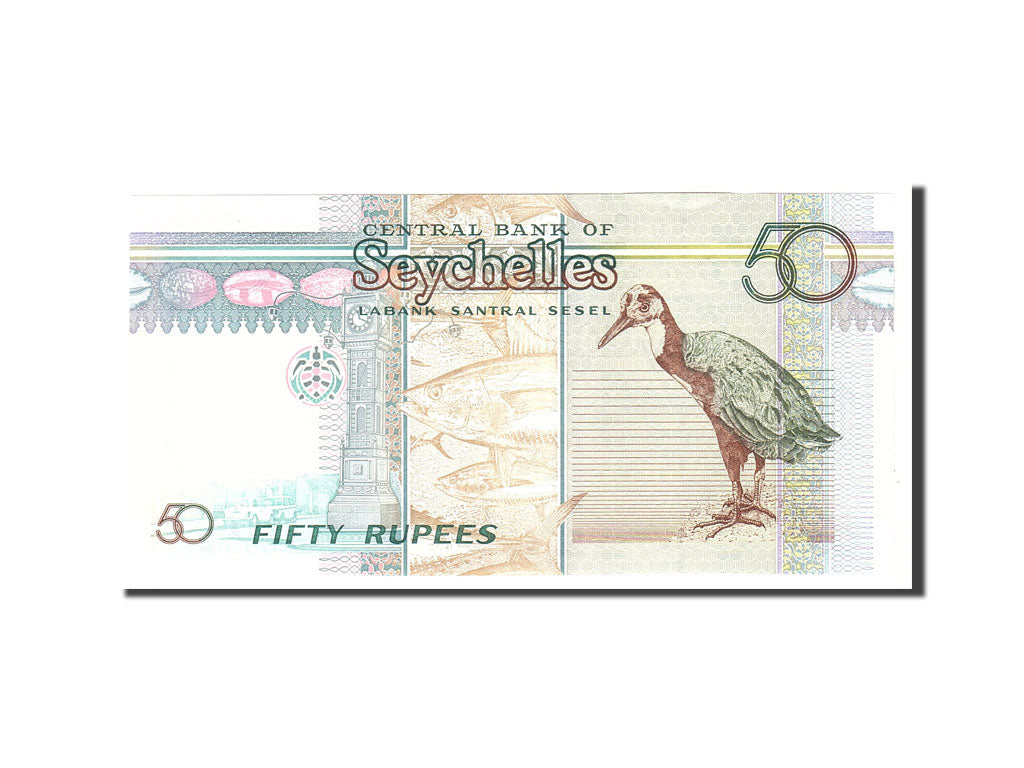 bancnota, 
  
  Seychelles, 
  
  50 de rupii