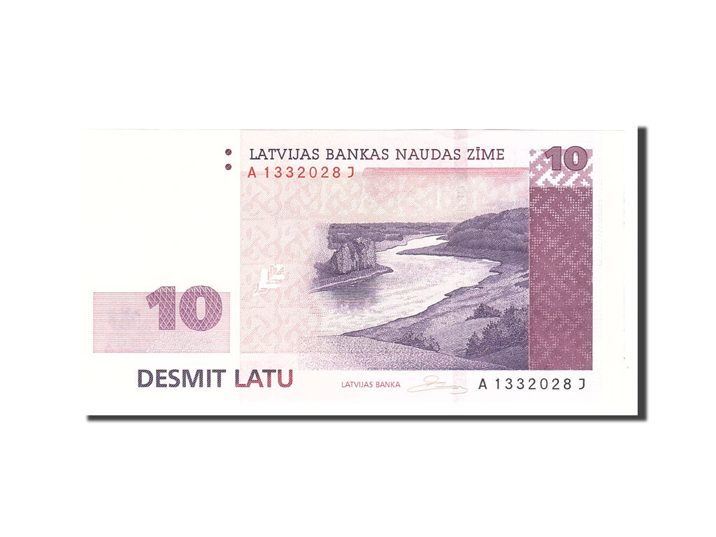 bancnota, 
  
  Letonia, 
  
  10 Latu