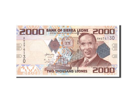 bancnota, 
  
  Sierra Leone, 
  
  2000 de leoni