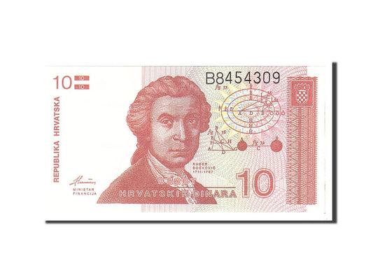 bancnota, 
  
  Croaţia, 
  
  10 Dinara