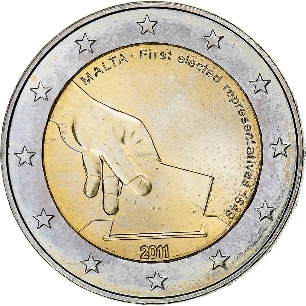 Malta, 
  
  2 euro, 
  
  Premiere élections 2011