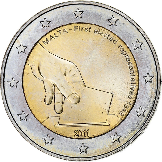 Malta, 
  
  2 euro, 
  
  Premiere élections 2011