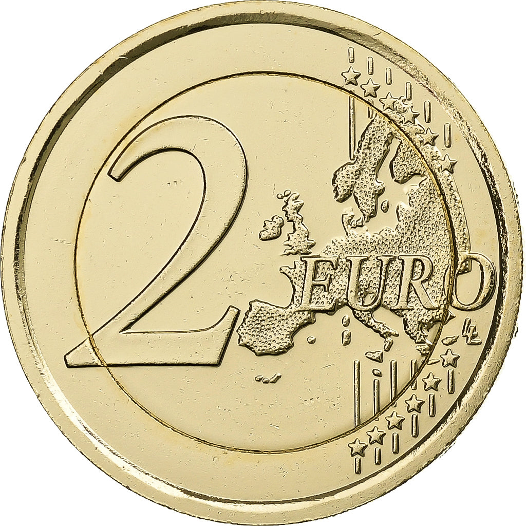 San Marino, 
  
  2 euro, 
  
  monedă placată cu aur