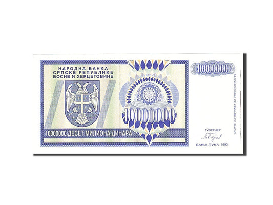 bancnota, 
  
  Bosnia - Herțegovina, 
  
  10 Miliard Dinara