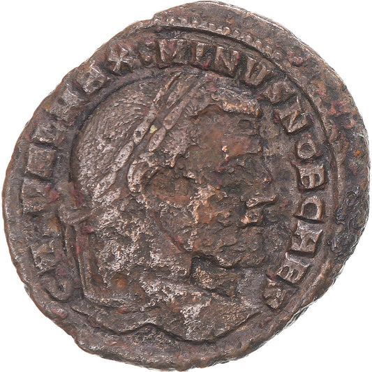 Monedă, 
  
  Maximinus al II-lea, 
  
  Fracția Æ