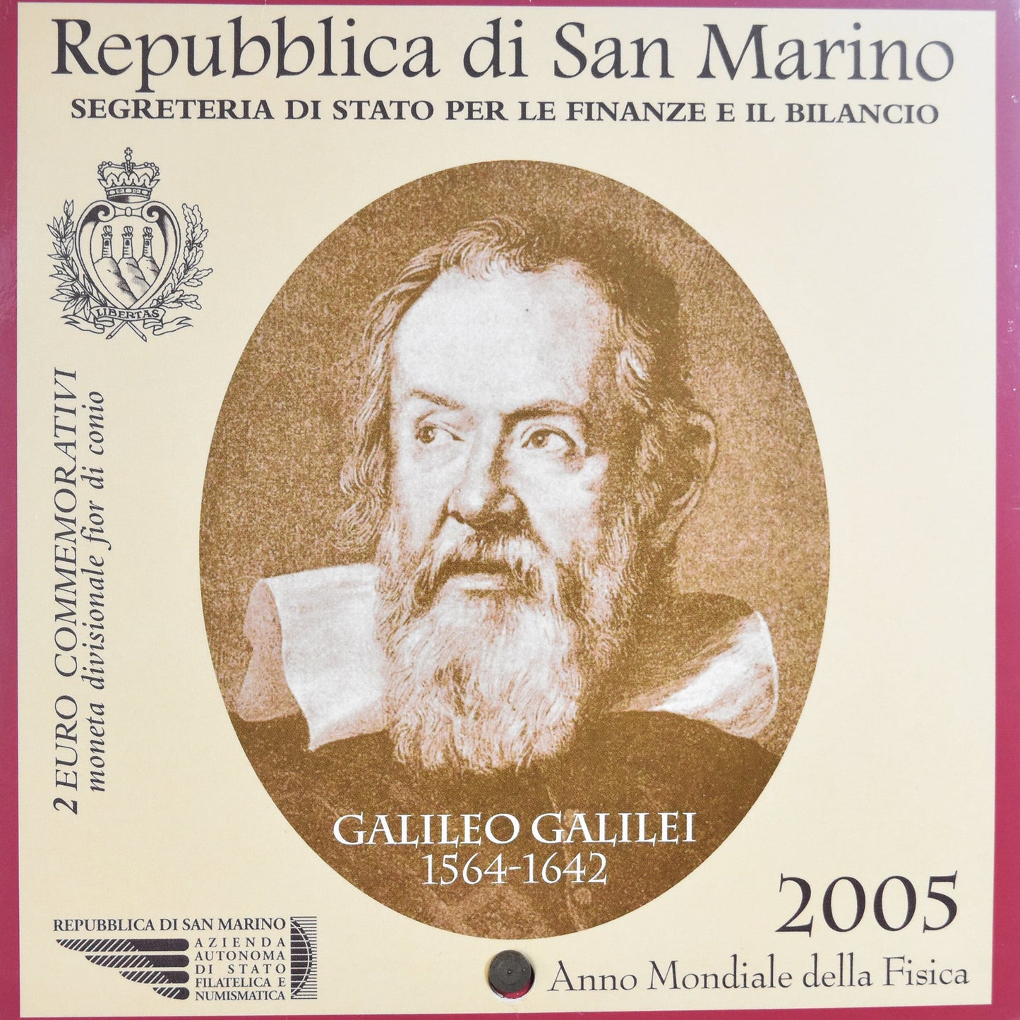 Monedă, 
  
  San Marino, 
  
  Galileo Galilei