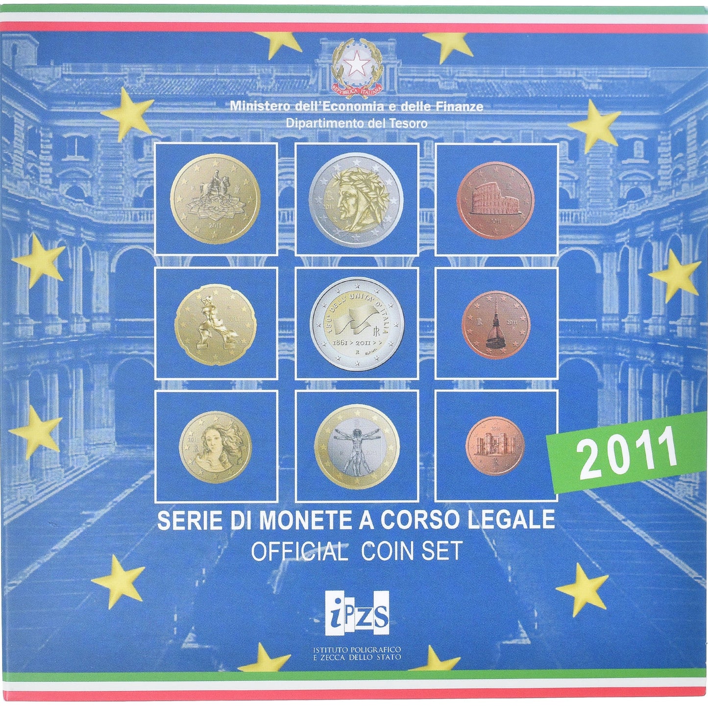 Italia, 
  
  Set 1 ct. - 2 euro, 
  
  2011