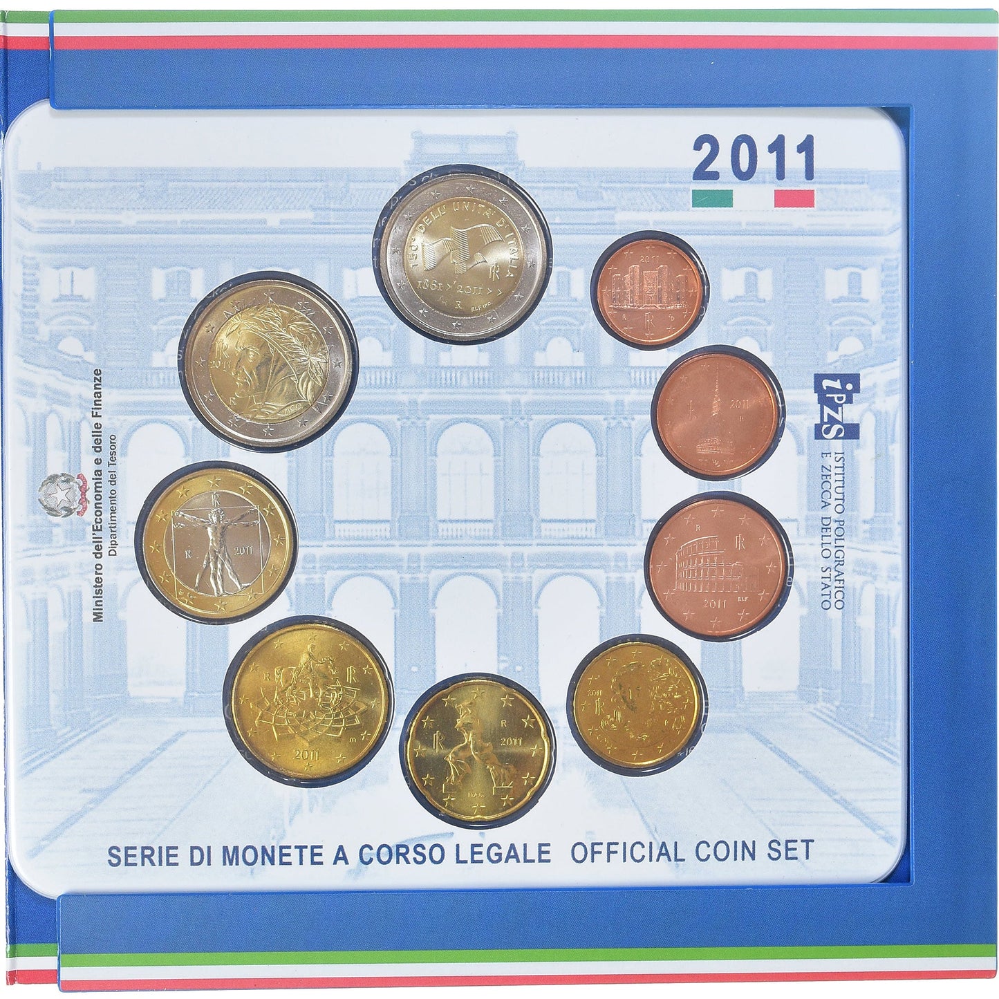 Italia, 
  
  Set 1 ct. - 2 euro, 
  
  2011