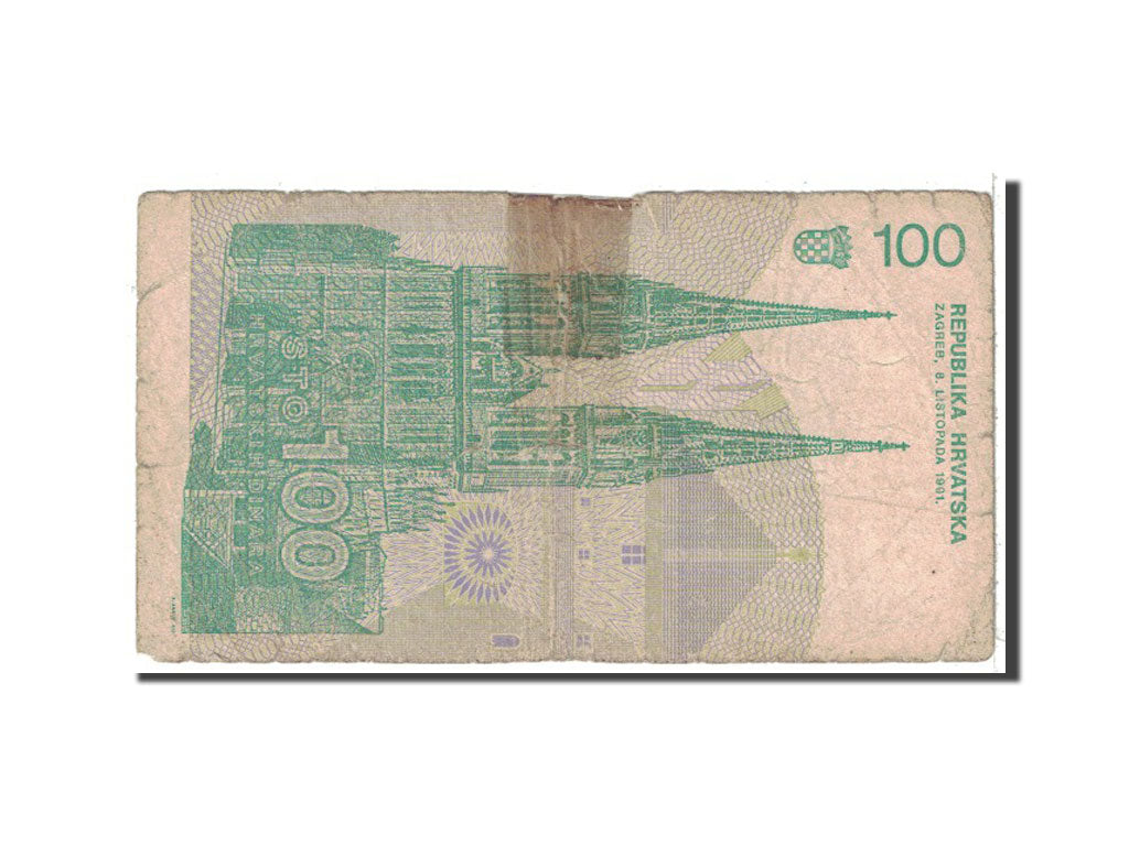 bancnota, 
  
  Croaţia, 
  
  100 Dinara