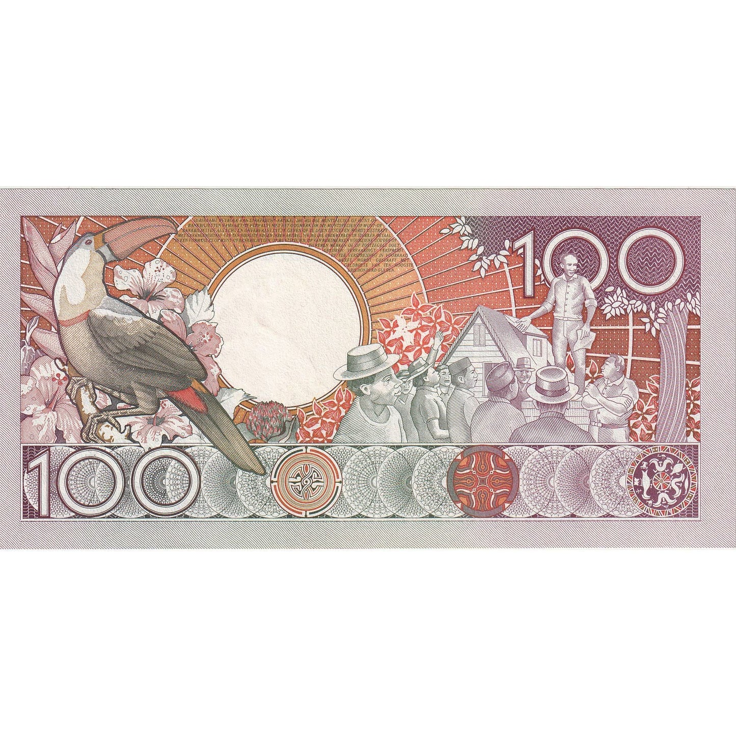 Surinam, 
  
  100 de gulden, 
  
  1986