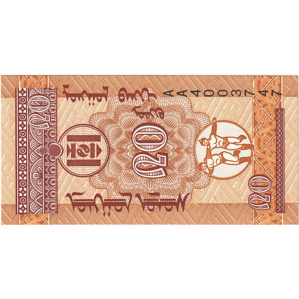 bancnota, 
  
  Mongolia, 
  
  20 Mongo