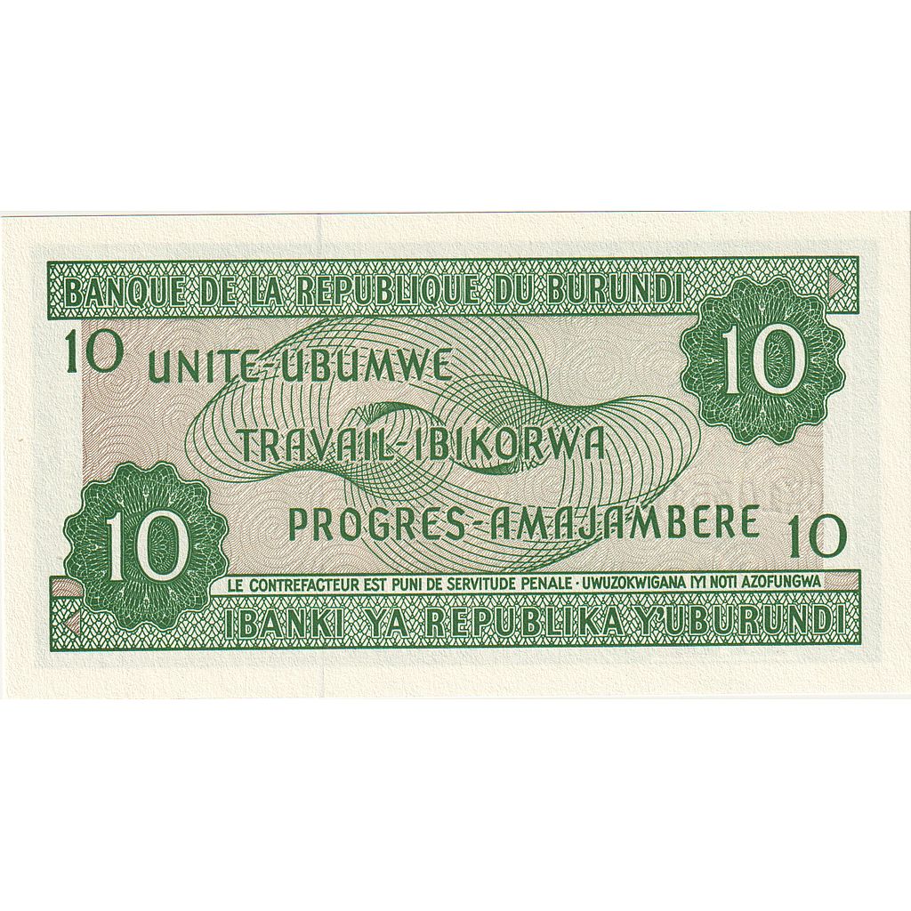 Burundi, 
  
  10 franci, 
  
  2007