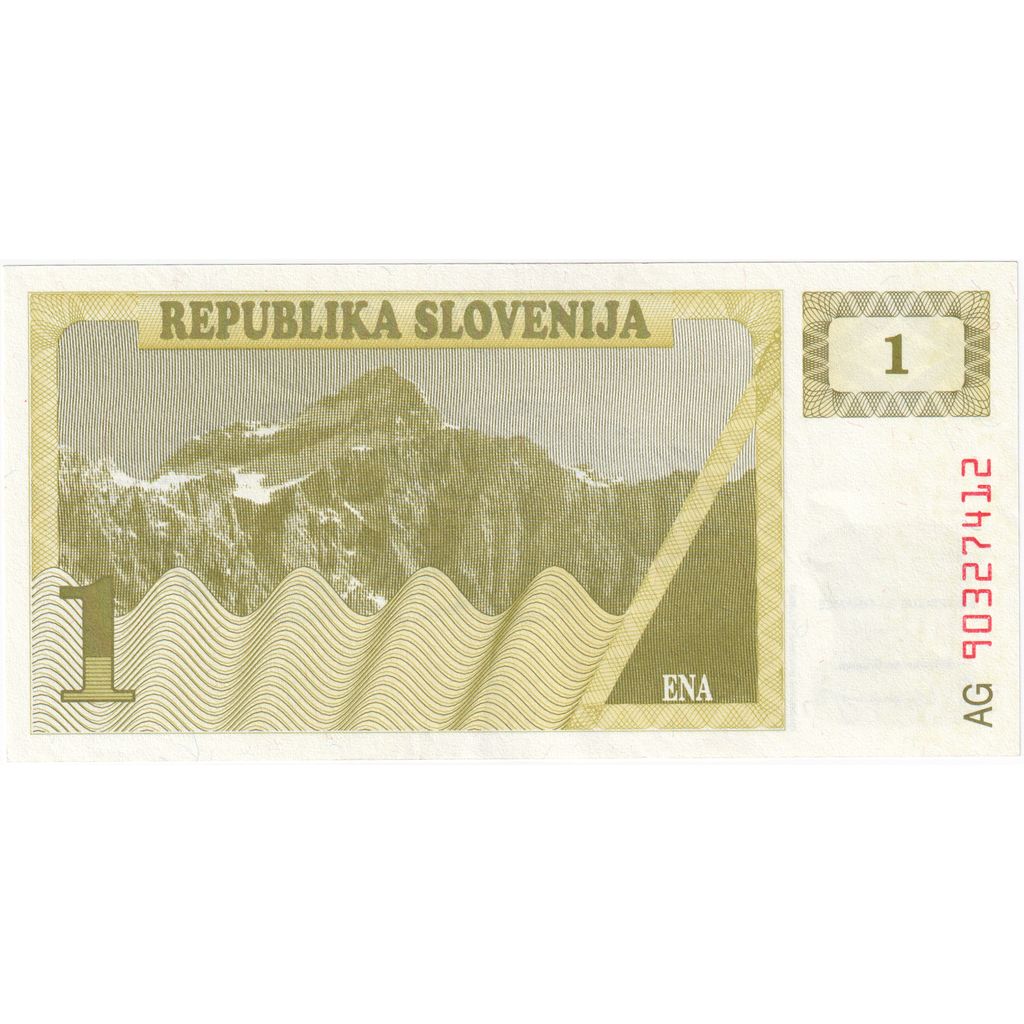 Slovenia, 
  
  1 (Tolar), 
  
  KM:1a