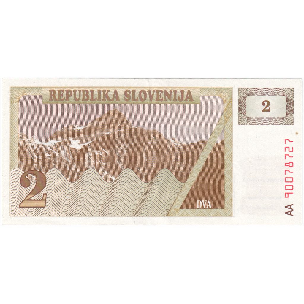 Slovenia, 
  
  2 (Tolarjev), 
  
  KM:2a