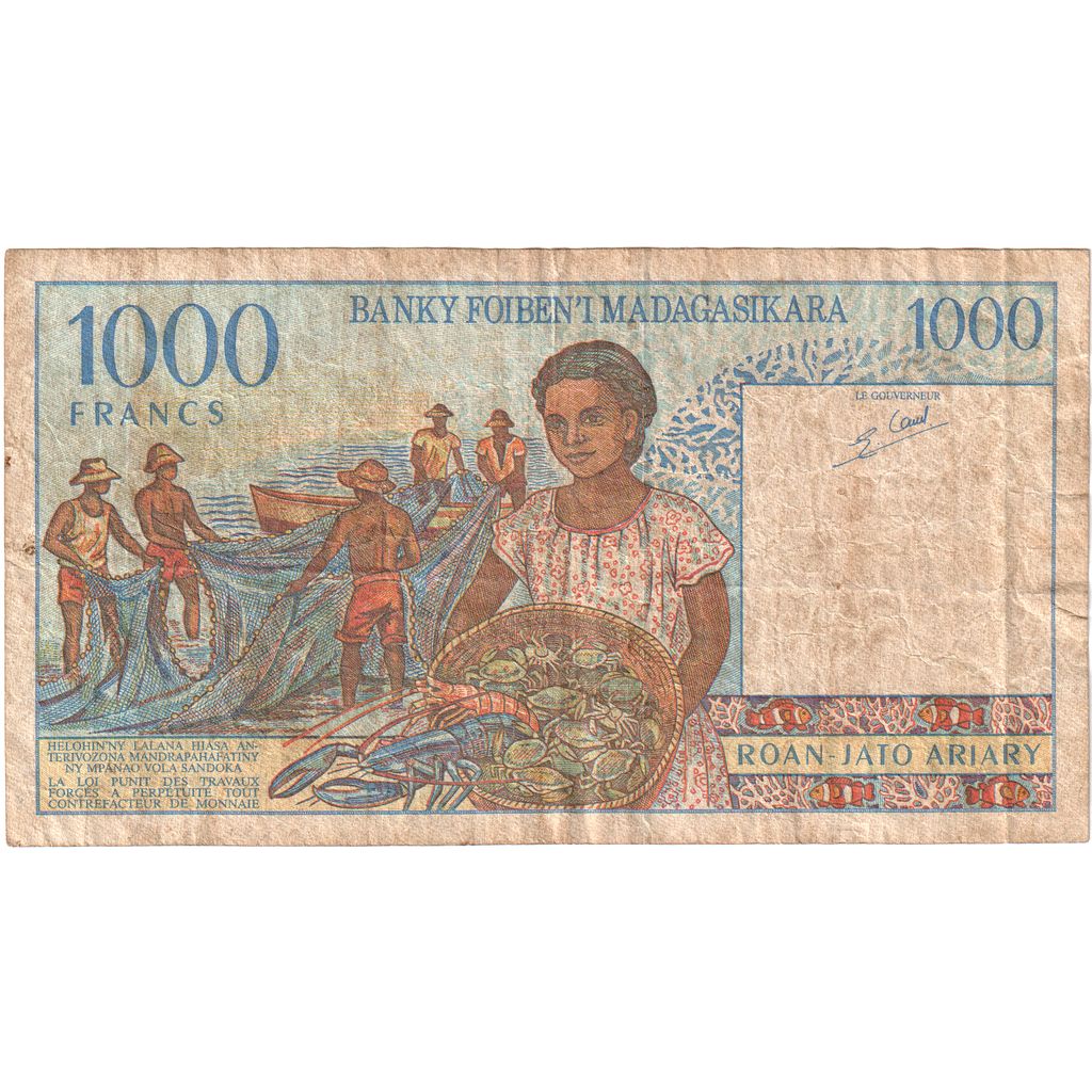 Madagascar, 
  
  1000 franci = 200 ariary, 
  
  F(12-15)