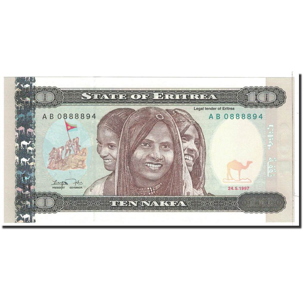 bancnota, 
  
  Eritreea, 
  
  10 Nakfa