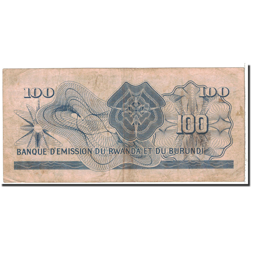 bancnota, 
  
  Rwanda-Burundi, 
  
  100 de franci