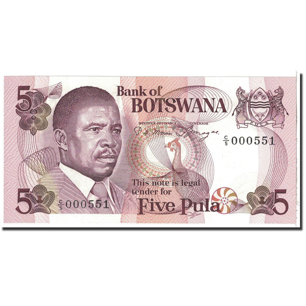 bancnota, 
  
  Botswana, 
  
  5 Pula