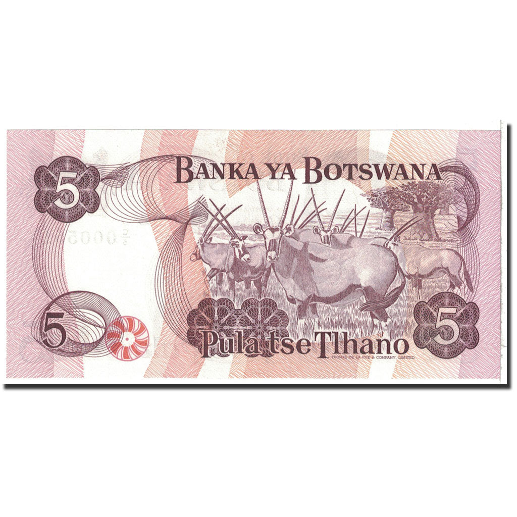 bancnota, 
  
  Botswana, 
  
  5 Pula