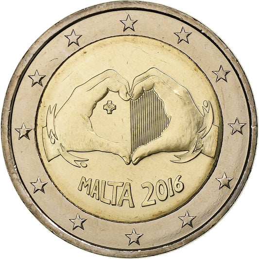 Malta, 
  
  2 euro, 
  
  Copii și solidaritate - Dragoste