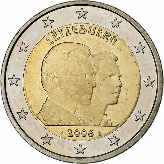 Luxemburg, 
  
  2 euro, 
  
  25 de ani de la nașterea lui Guillaume