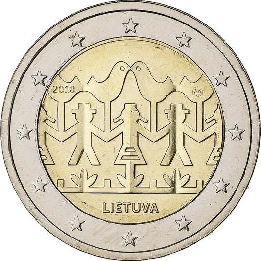 Lituania, 
  
  2 euro, 
  
  Sărbătoarea cântecului și a dansului