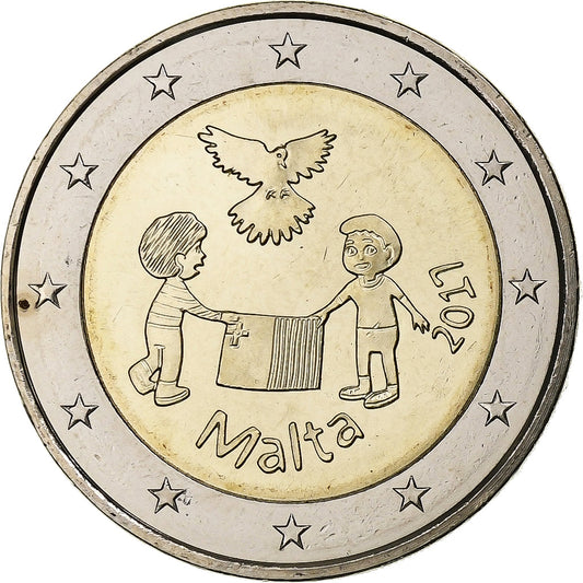 Malta, 
  
  2 euro, 
  
  Pacea