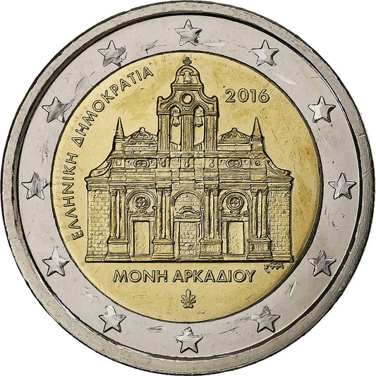 Grecia, 
  
  2 euro, 
  
  Mănăstirea Arkadi