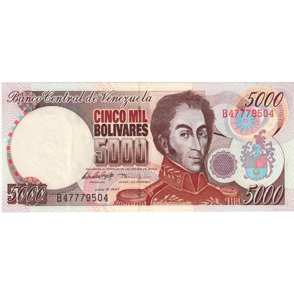 Venezuela, 
  
  5000 bolivar, 
  
  1997