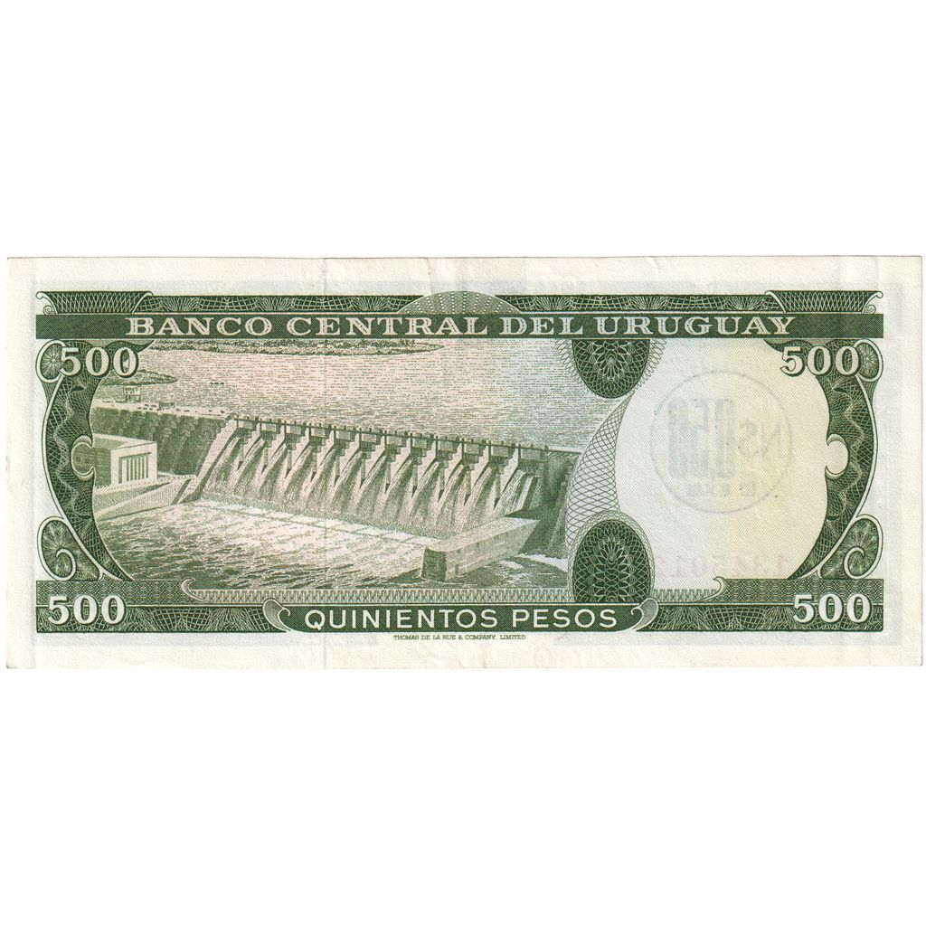 Uruguay, 
  
  0,50 Nuevo Peso pe 500 Pesos, 
  
  Nedatat (1975)