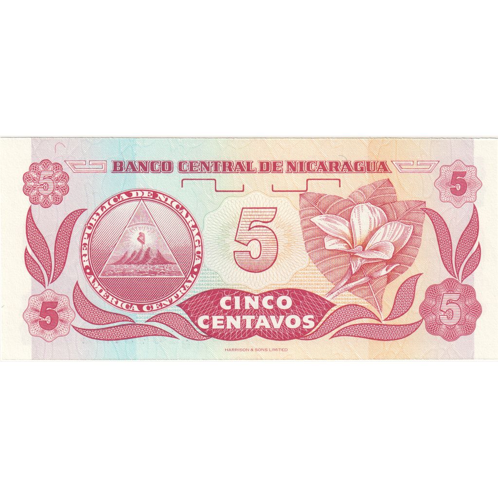 Nicaragua, 
  
  5 Centavos, 
  
  Nedatat (1991)