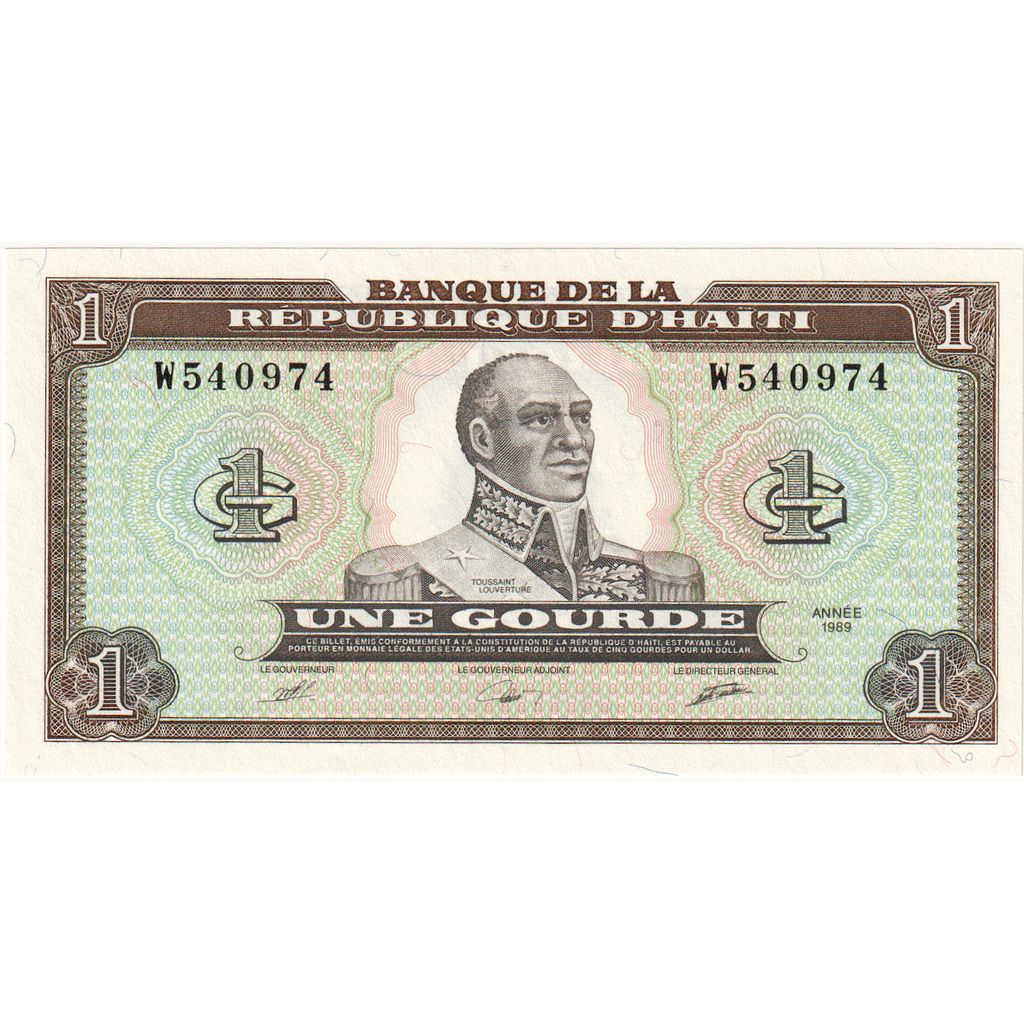 Haiti, 
  
  1 gourde, 
  
  1989