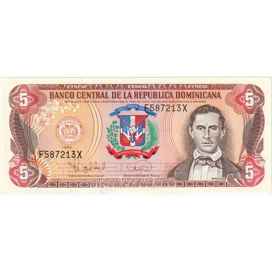 Republica Dominicană, 
  
  5 pesos oro, 
  
  1996