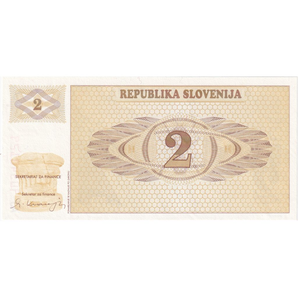 Slovenia, 
  
  2 (Tolarjev), 
  
  1990