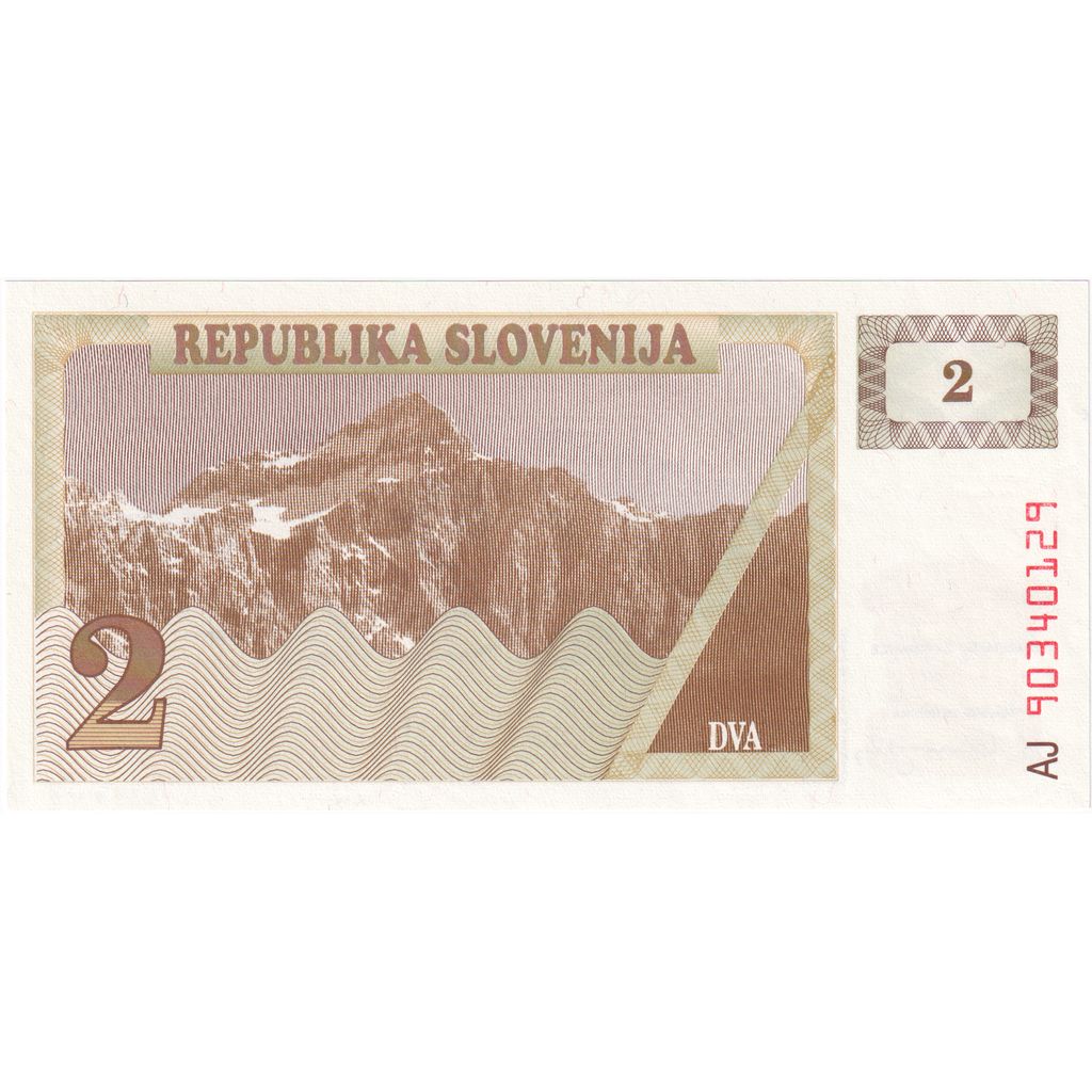 Slovenia, 
  
  2 (Tolarjev), 
  
  1990