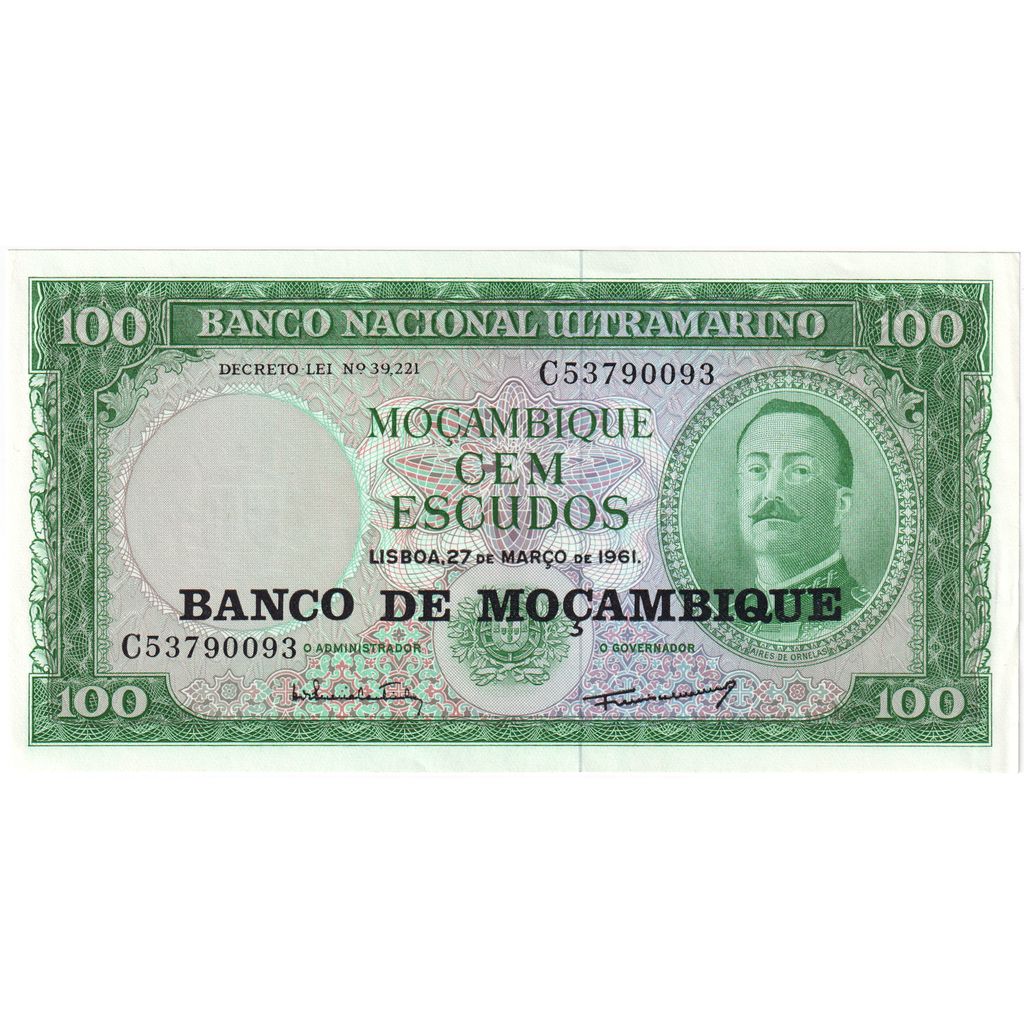 Mozambic, 
  
  100 de escudo, 
  
  1961