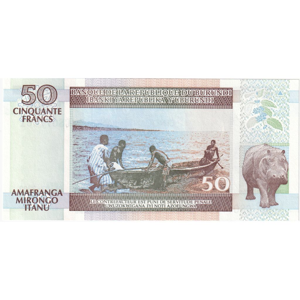 Burundi, 
  
  50 de franci, 
  
  2003-07-01