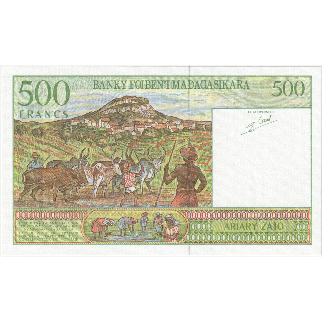 Madagascar, 
  
  500 Franci = 100 Ariary, 
  
  UNC(65-70)