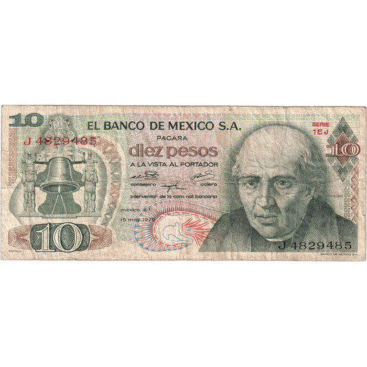 Mexic, 
  
  10 pesos, 
  
  15-03-1975