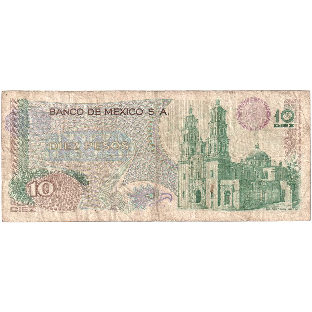 Mexic, 
  
  10 pesos, 
  
  15-03-1975