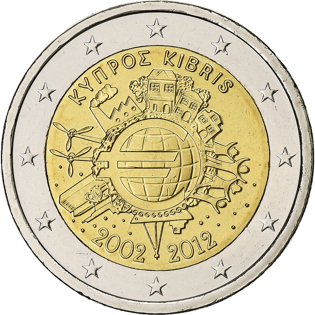 Cipru, 
  
  2 euro, 
  
  €uro 2002-2012