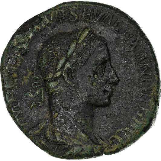 Severus Alexandru, 
  
  Sestertius, 
  
  225