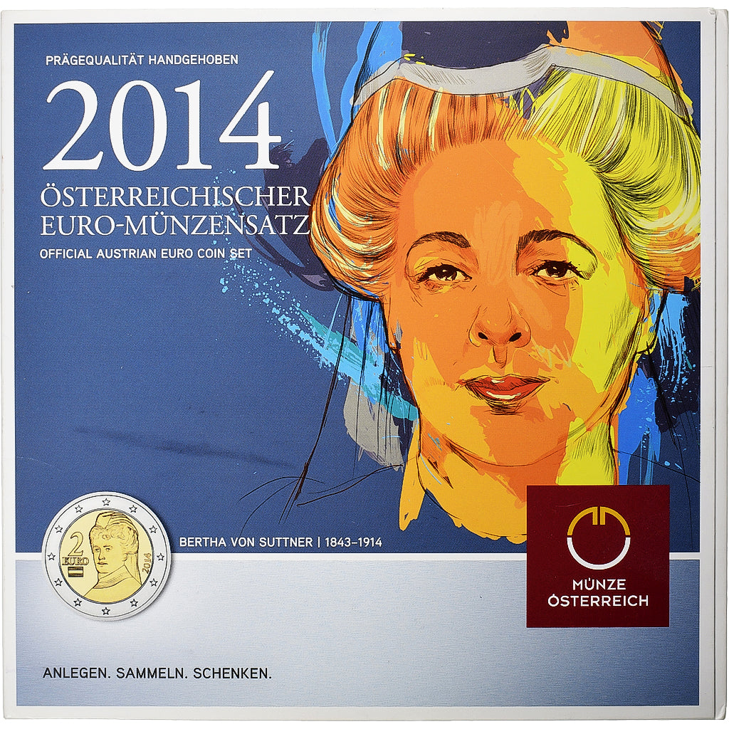 Austria, 
  
  Set 1 ct. - 2 euro, 
  
  2014