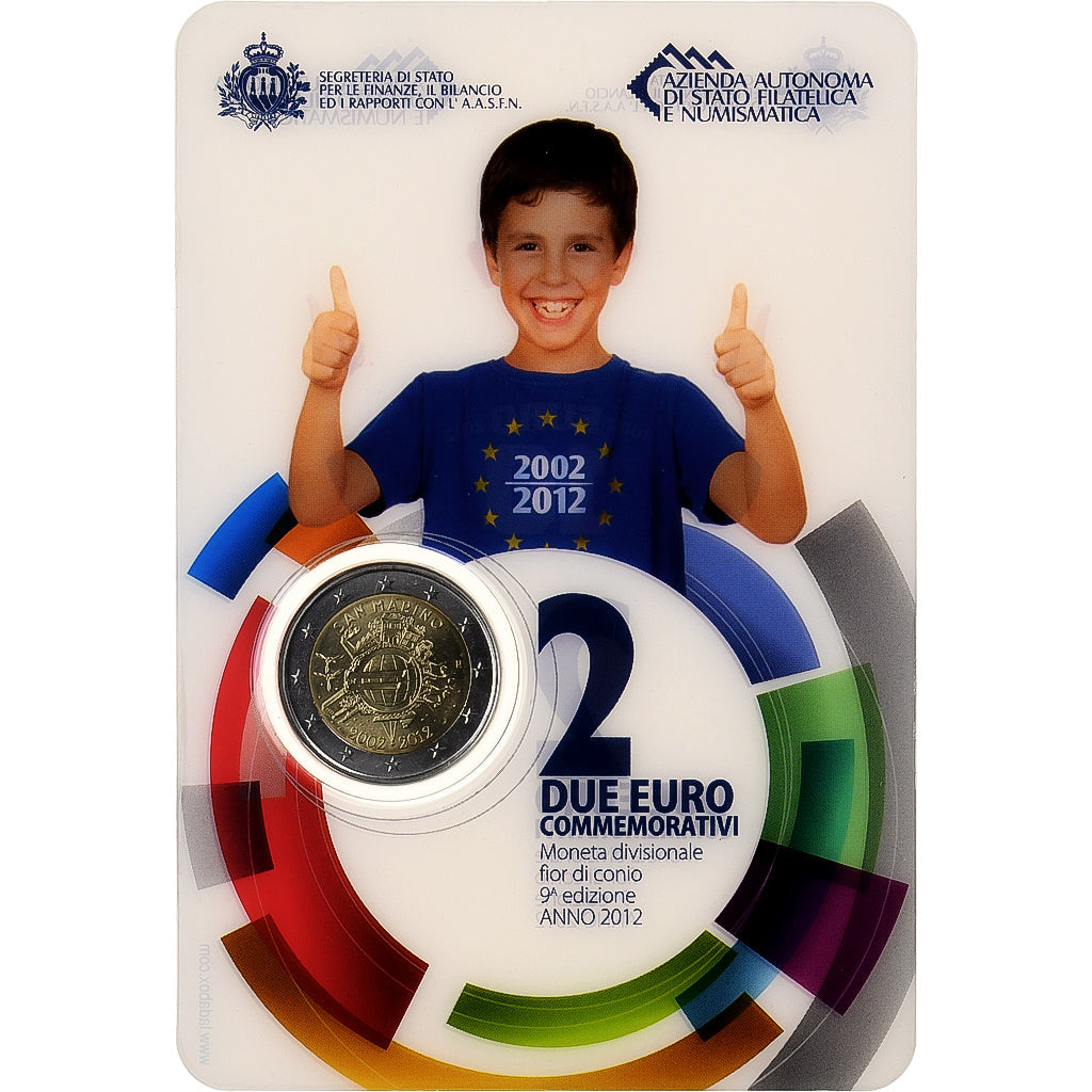 San Marino, 
  
  2 euro, 
  
  10e anniversaire de l'euro