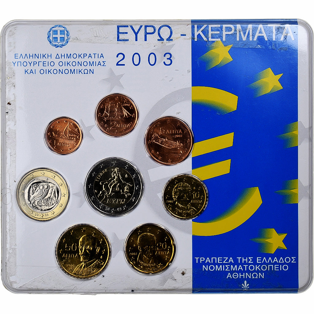 Grecia, 
  
  Set 1 ct. - 2 euro, 
  
  Card de monede.FDC