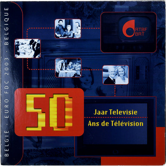 Belgia, 
  
  Set 1 ct. - 2 euro + token, 
  
  50 Ans de Television