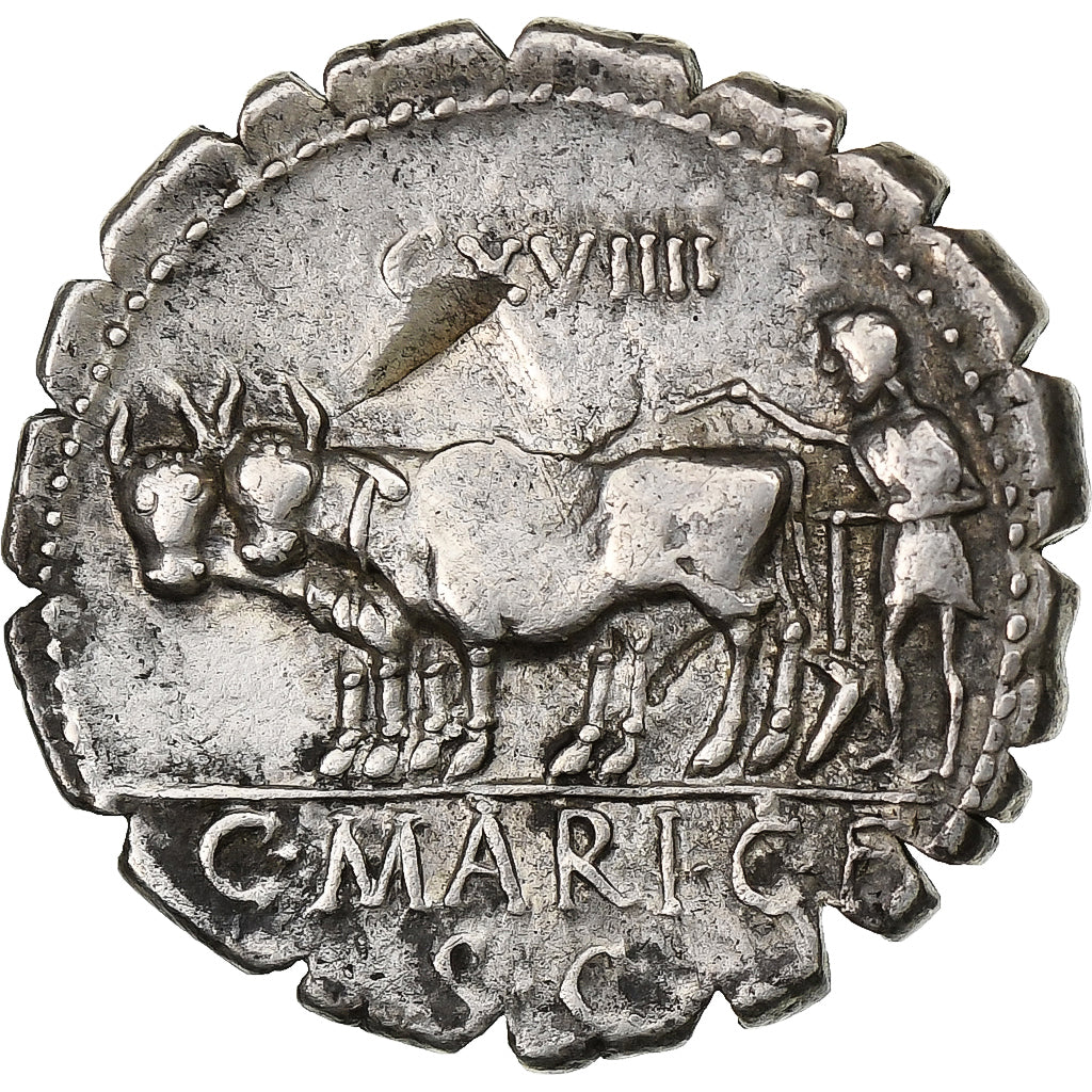 Maria, 
  
  Denarius Serratus, 
  
  81 î.Hr