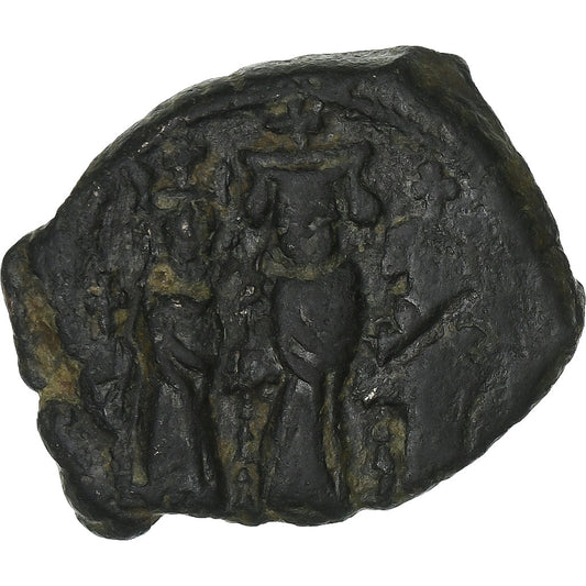 Heraclie, 
  
  cu Martina și Heraclius Constantine, 
  
  Follis