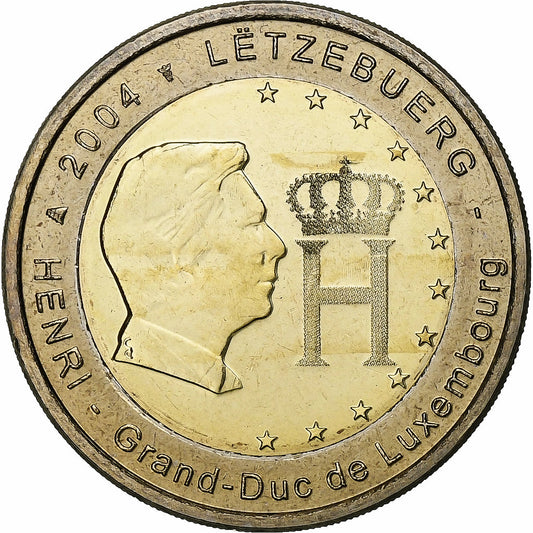 Luxemburg, 
  
  2 euro, 
  
  Monograma Henri I