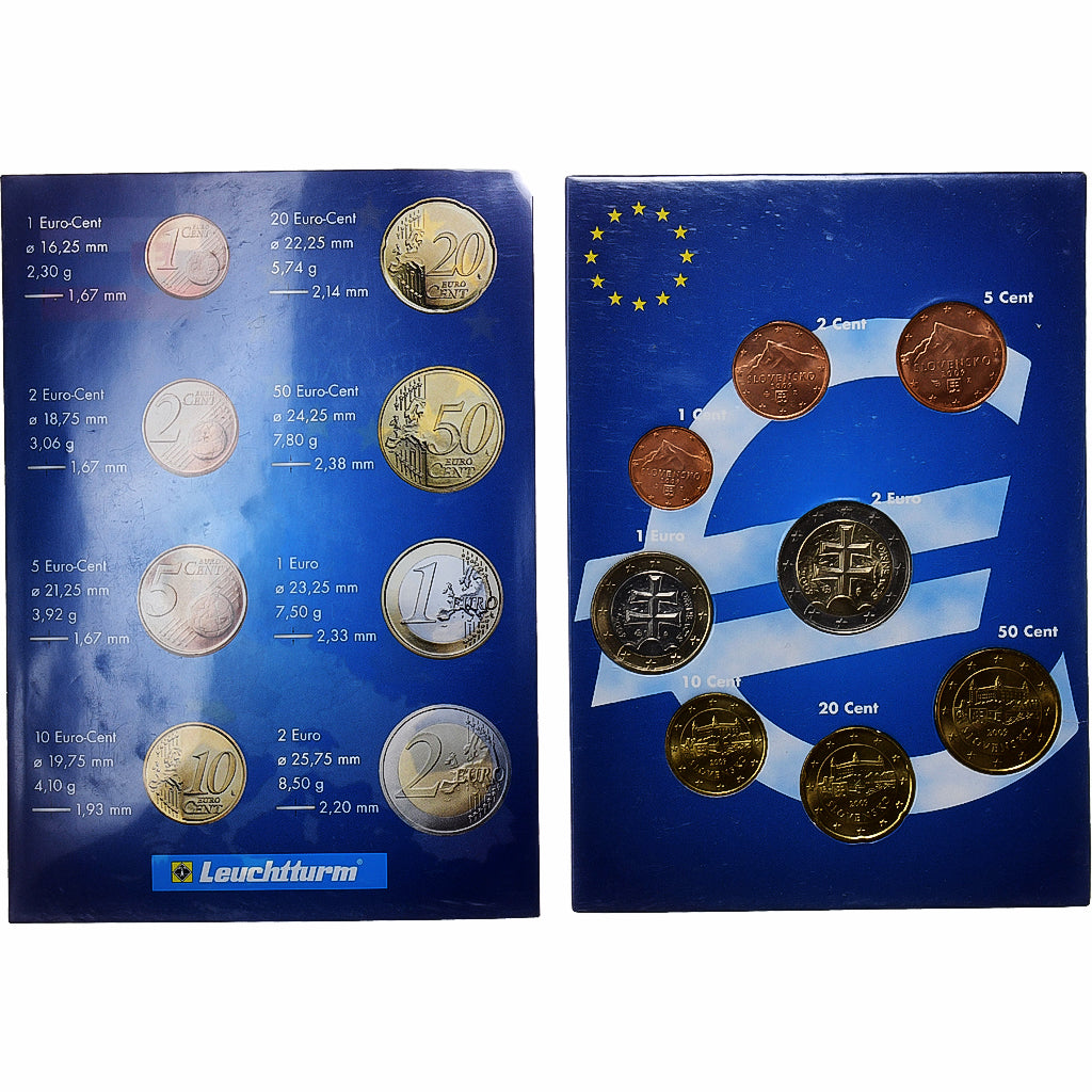 Slovacia, 
  
  Set 1 ct. - 2 euro, 
  
  2002